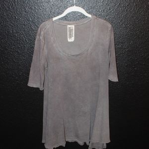 Free People Gray Waterfall Tunic Size